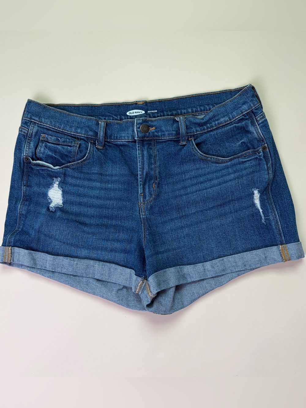 Old Navy Dark Blue Denim Cuffed Women's Shorts